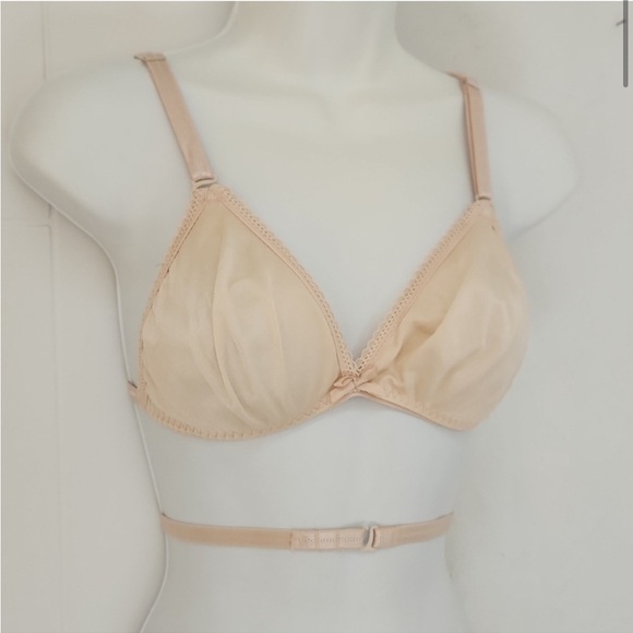 Vintage Warner’s Any Which Way Wire Free Cream Triangle Wrap Bralette 36 A B C - Picture 10 of 13